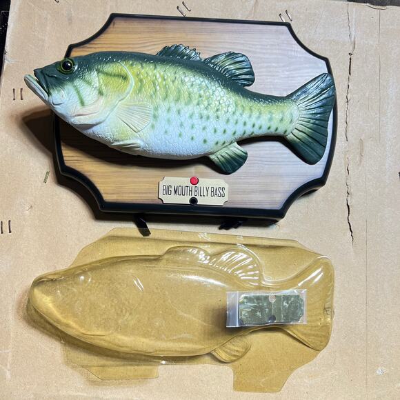 Big Mouth Billy Bass The Singing Sensation 1999 Gemmy Wall Mounted With Box - Picture 6 of 16